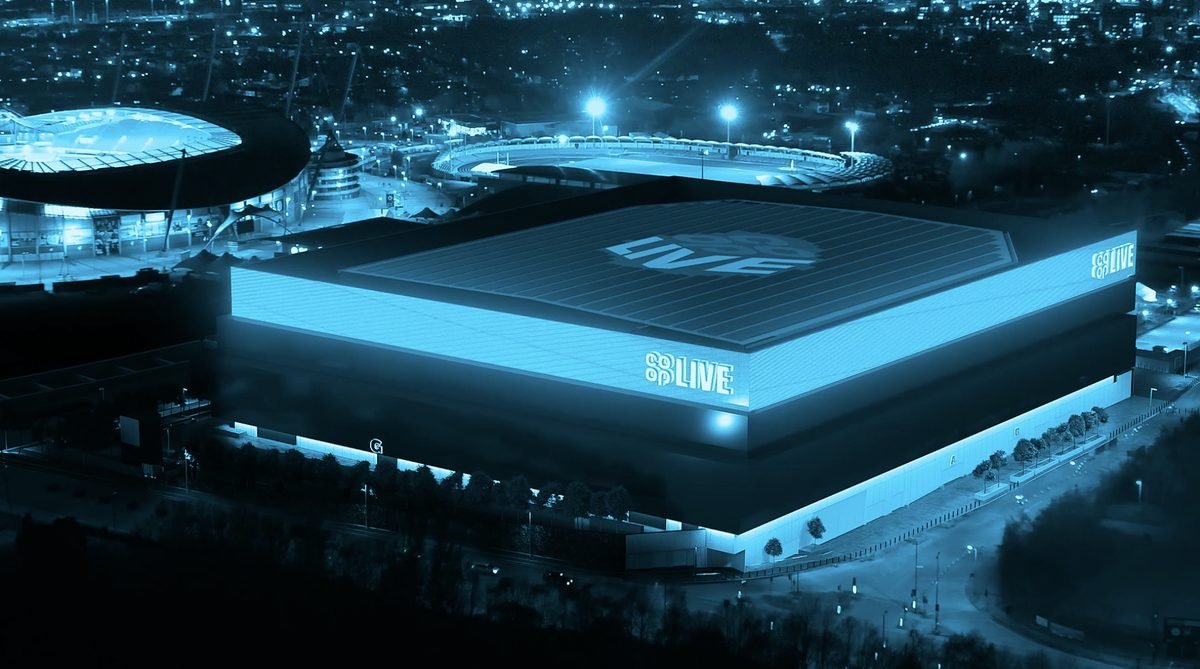 Co-op Live arena in Manchester lit at night