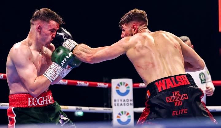 The back of Liam Walsh's shorts showing Walsh, The Kingdom Kid and Elite branding