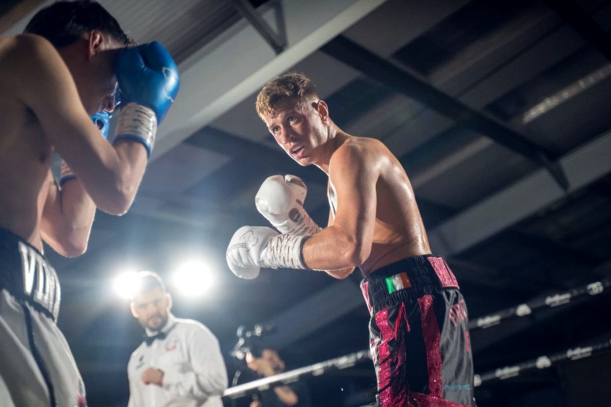 Paddy Walsh in fighting stance during a bout